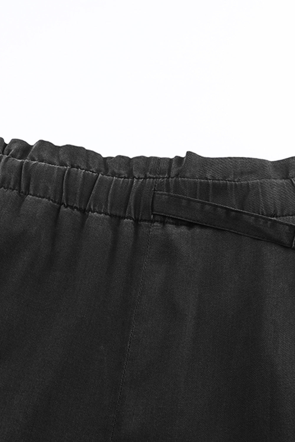Black High Waist Pocketed Wide Leg Tencel Jeans Jeans JT's Designer Fashion