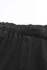 Black High Waist Pocketed Wide Leg Tencel Jeans Jeans JT's Designer Fashion