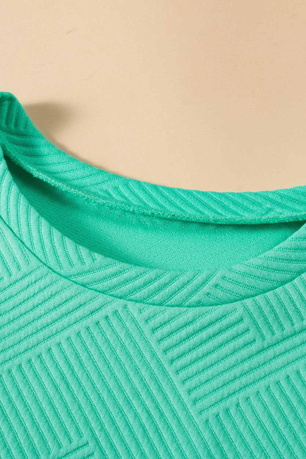 Mint Green Textured Cap Sleeve T Shirt Dress T Shirt Dresses JT's Designer Fashion