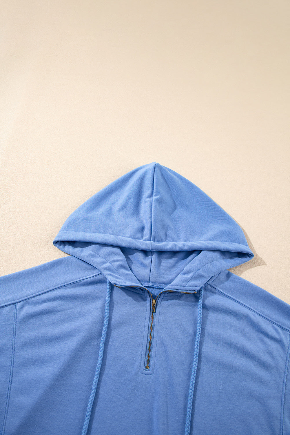 Sky Blue Casual Zipped Short Sleeve Hoodie and Shorts Set Short Sets JT's Designer Fashion
