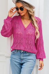 Rose Lightweight Buttoned Front Crochet Cardigan Cardigans JT's Designer Fashion