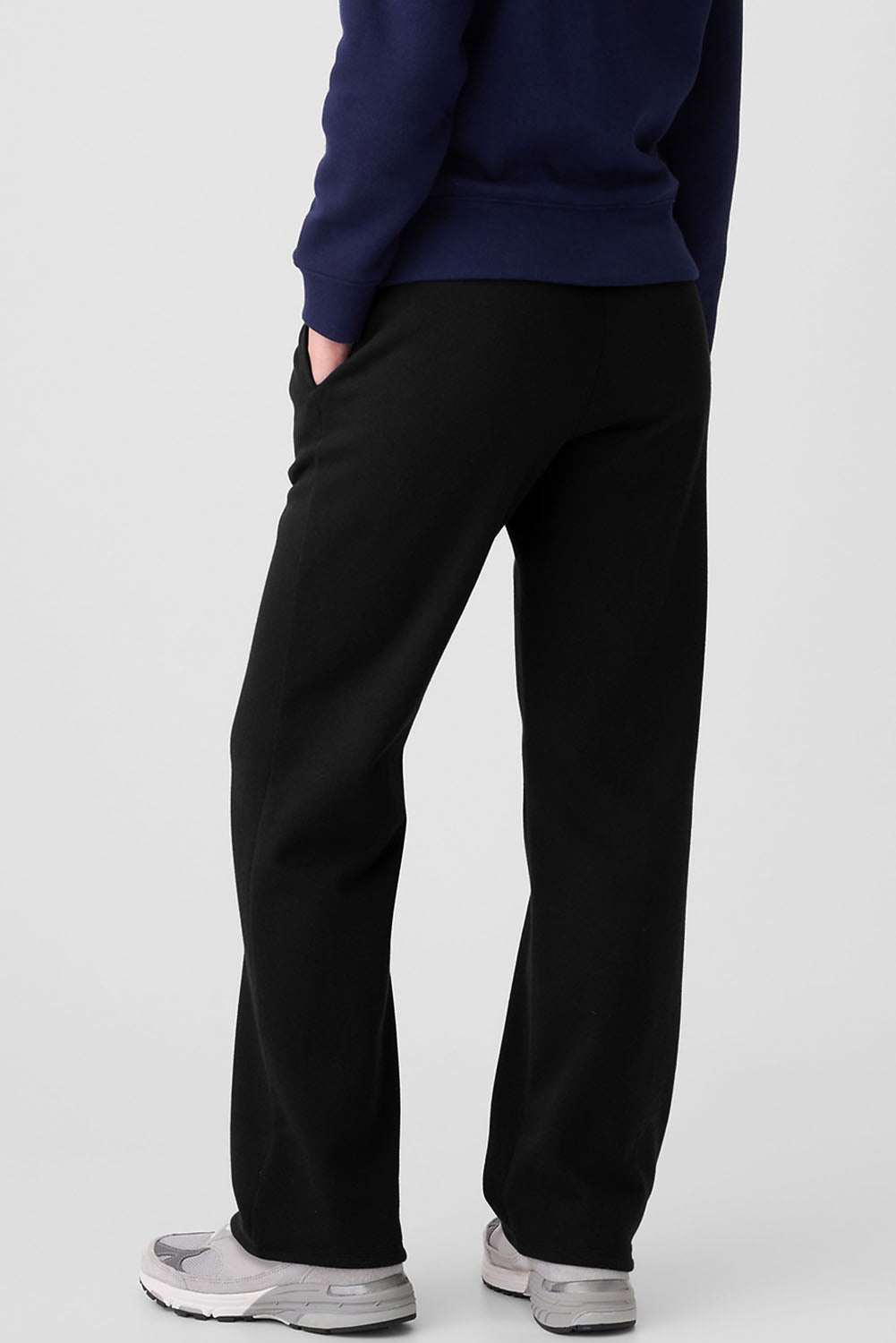 Black Solid Color Fleece Lined Drawstring Waist Casual Pants Pants & Culotte JT's Designer Fashion