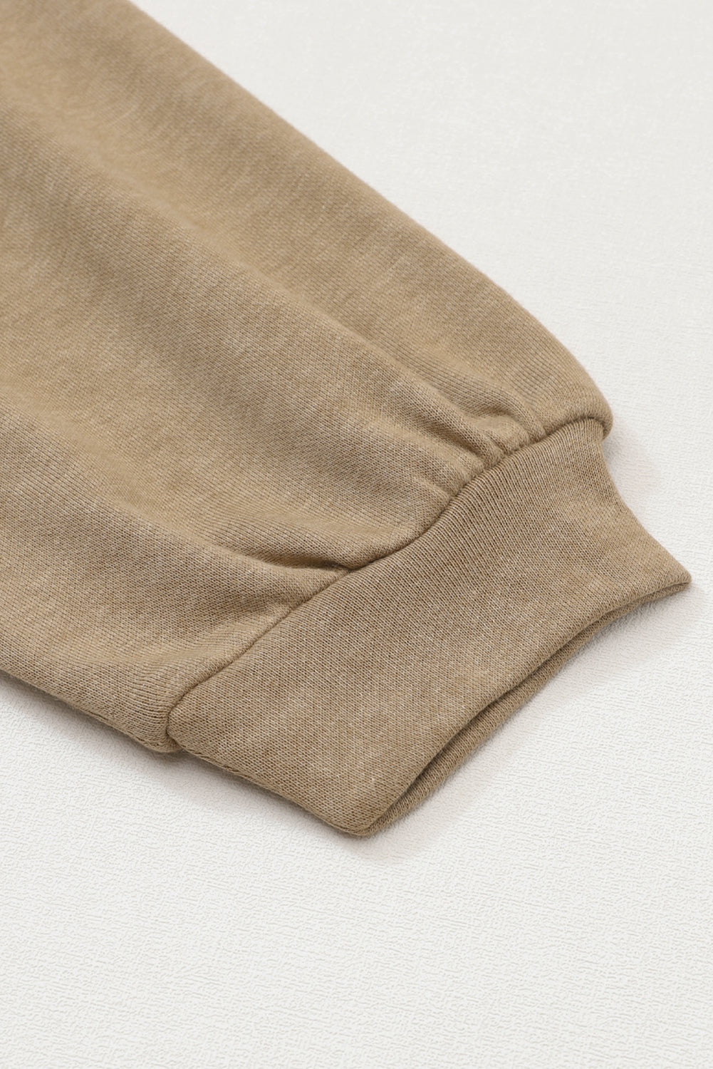 Khaki Waffled Expose Seam Drawstring Hoodie Sweatshirts & Hoodies JT's Designer Fashion