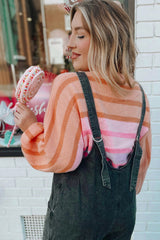 Multicolour Gradient Ribbed Edge Loose Sweater Sweaters JT's Designer Fashion