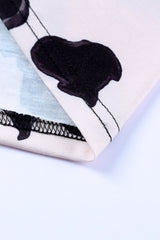 Black Western Pattern Cow Patchwork Open Front Cardigan Sweaters & Cardigans JT's Designer Fashion