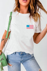 White Back American Flag LIVE FREE Graphic T Shirt Graphic Tees JT's Designer Fashion