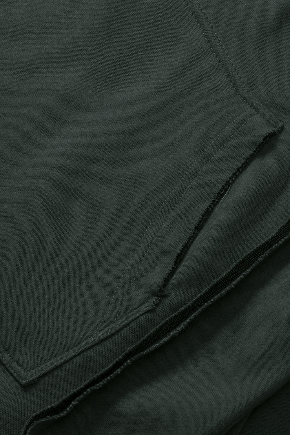 Gray Exposed Seam Raw Edge Hoodie with Pockets Sweatshirts & Hoodies JT's Designer Fashion