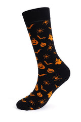 Black Spooky Season Halloween Element Print Socks Socks JT's Designer Fashion
