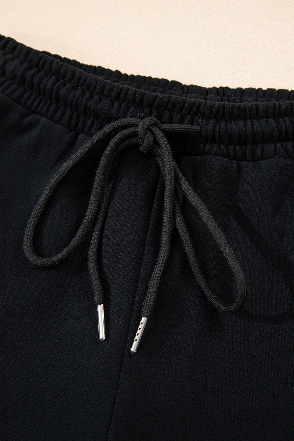 Black Button Drawstring Hooded Pullover and Casual Short Set Short Sets JT's Designer Fashion
