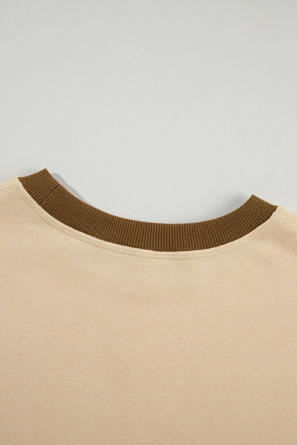 Apricot Color Block Thumbhole Sleeve Drop Shoulder Sweatshirt Sweatshirts & Hoodies JT's Designer Fashion