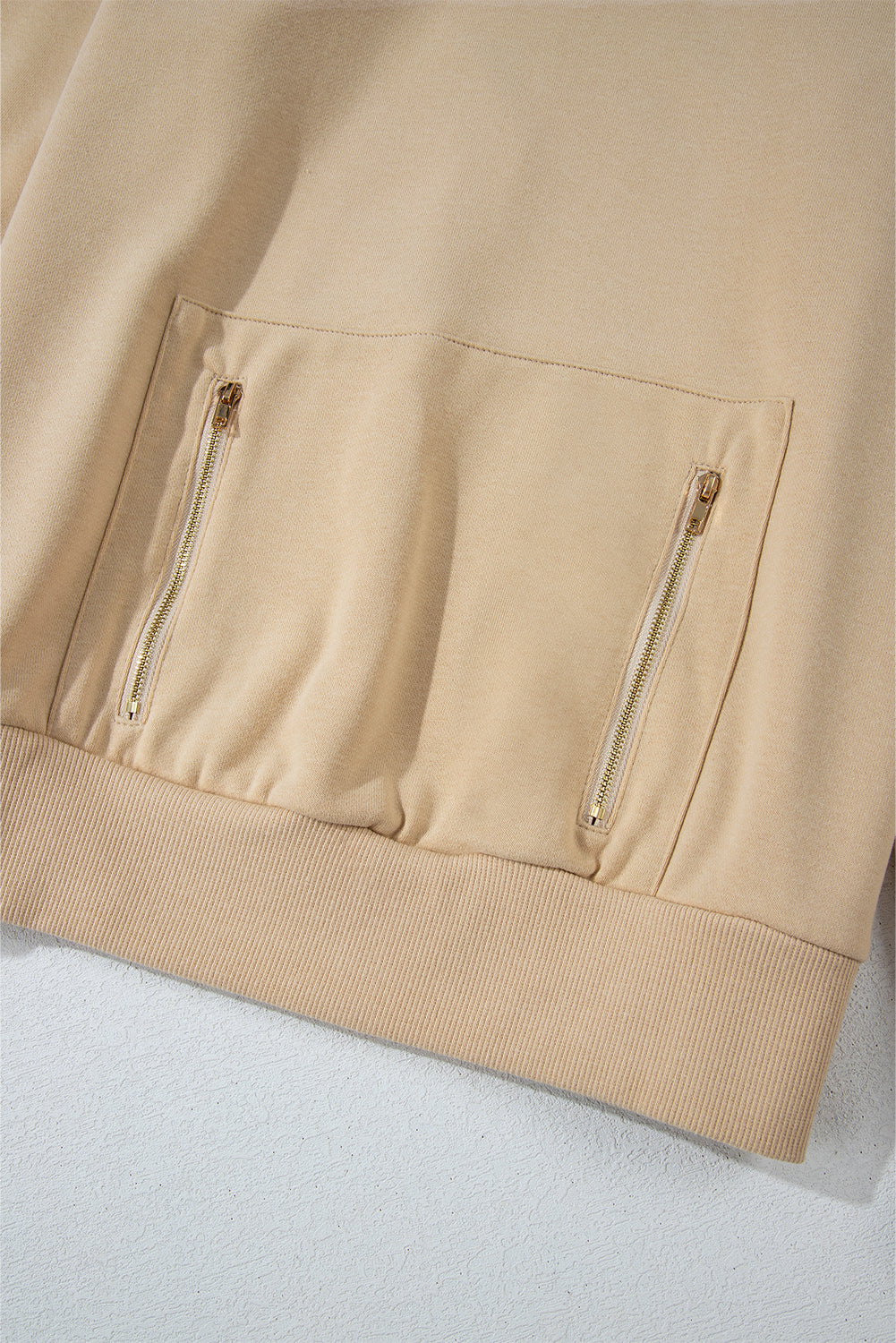 Parchment Zipped Pocket Cozy Drawstring Hoodie Sweatshirts & Hoodies JT's Designer Fashion