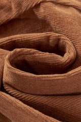 Chestnut Solid Color Double Breasted Straight Leg Pants Pants & Culotte JT's Designer Fashion