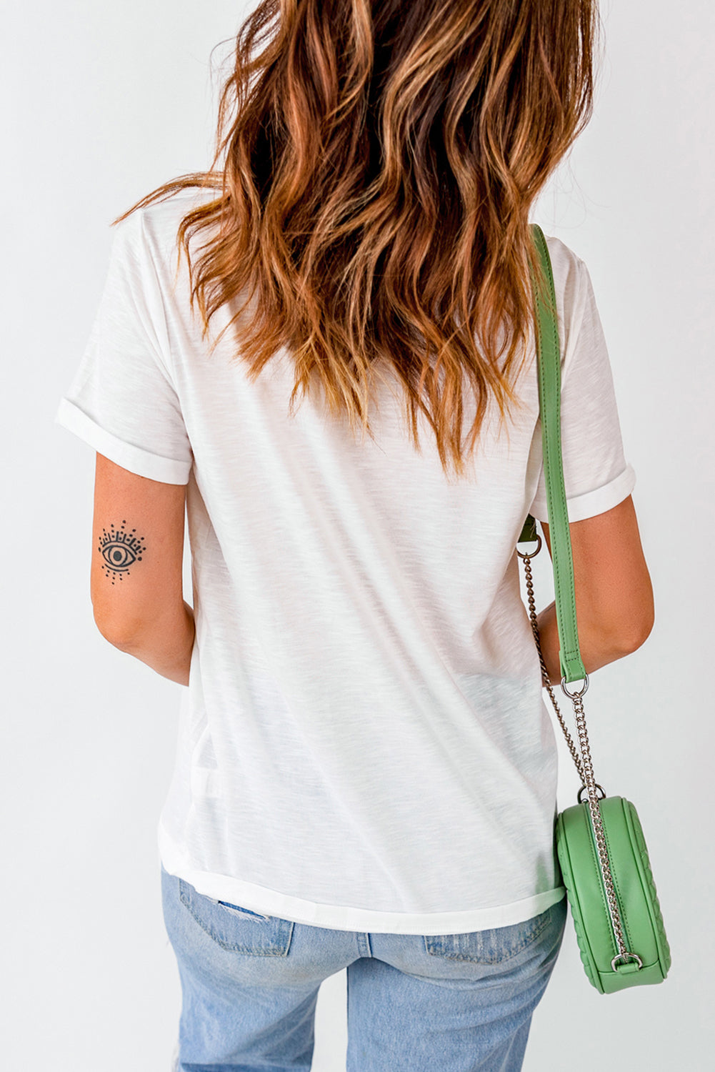 White AND THEY CALL THE THING RODEO Print Round Neck T Shirt Graphic Tees JT's Designer Fashion