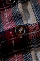 Red Plaid Print Chest Pocket Buttoned Hooded Shacket Plaid Shackets JT's Designer Fashion