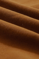 Chestnut Color Block Half Zip Kangaroo Pocketed Hoodie Sweatshirts & Hoodies JT's Designer Fashion