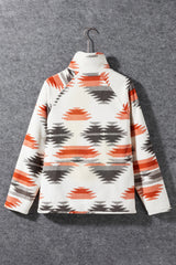 Multicolour Aztec Fleece Patchwork Snap Button Jacket Jackets JT's Designer Fashion