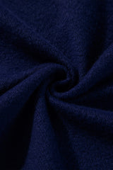 Navy Blue Solid Color Fleece Lined Zip up Hoodie Sweatshirts & Hoodies JT's Designer Fashion