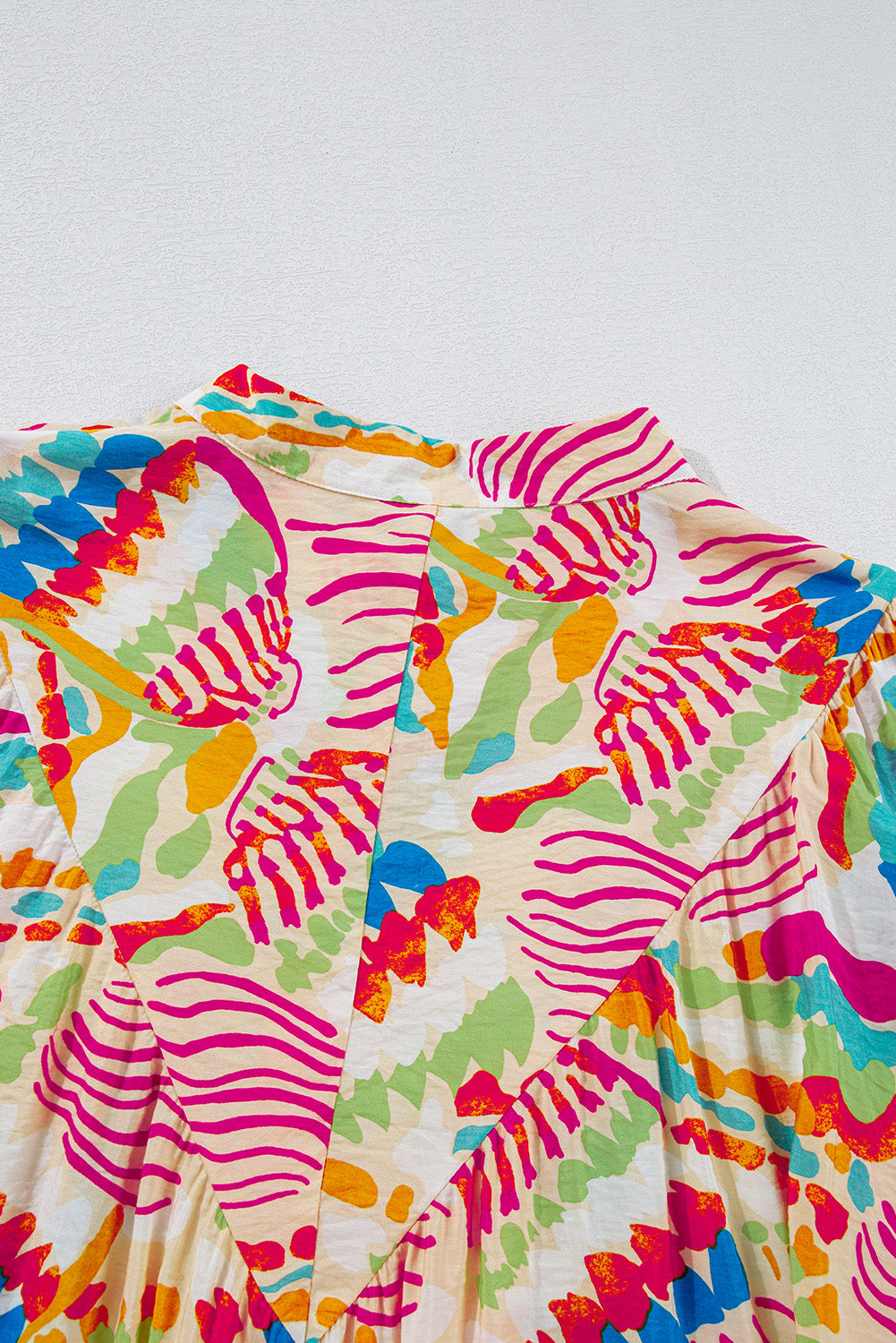 Orange Abstract Printed High Low Oversized Shirt Blouses & Shirts JT's Designer Fashion