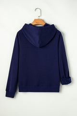 Navy Blue Solid Color Fleece Lined Zip up Hoodie Sweatshirts & Hoodies JT's Designer Fashion
