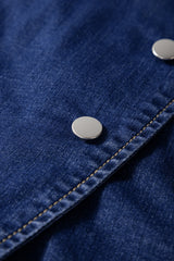 Bluing Asymmetric Wrapped Buttoned High Waist Denim Shorts Denim Shorts JT's Designer Fashion