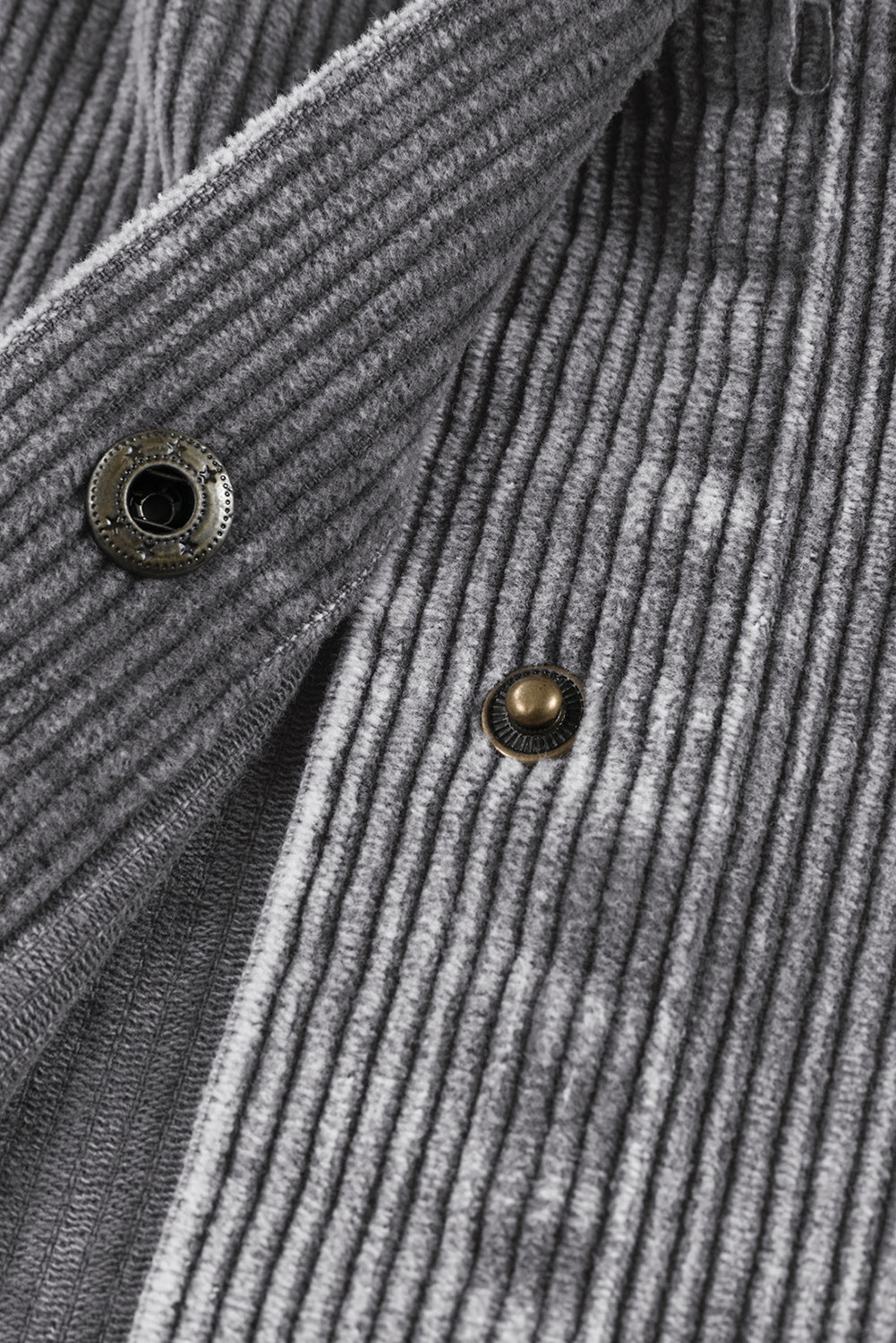 Gray Color Block Button Down Hooded Corduroy Jacket Jackets JT's Designer Fashion