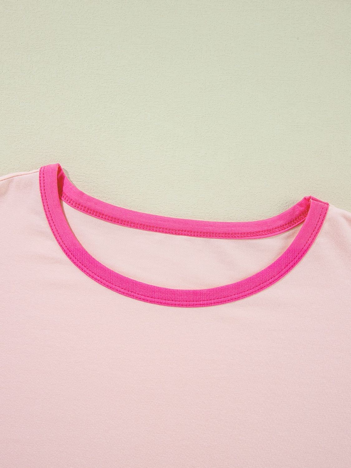 Letter Graphic Color Block Round Neck Half Sleeve T-Shirt Graphic Tees JT's Designer Fashion