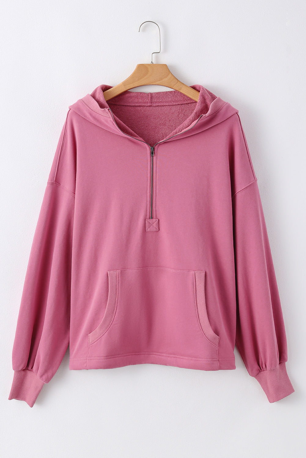 Valerian Solid Kangaroo Pocket Half Zipper Oversized Hoodie Sweatshirts & Hoodies JT's Designer Fashion