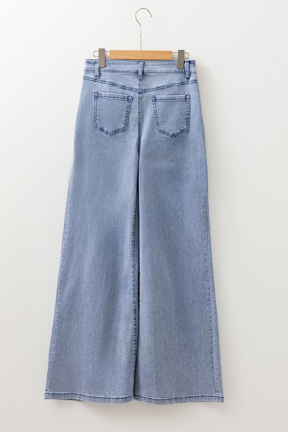 Beau Blue High Waist Button Zip Fly Bell Bottom Jeans Jeans JT's Designer Fashion