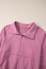 Valerian Quarter Zip Stand Neck Kangaroo Pocket Sweatshirt Sweatshirts & Hoodies JT's Designer Fashion