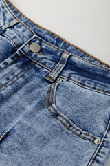 Myosotis Center Seam Cuffed Hem Straight High Waist Jeans Jeans JT's Designer Fashion