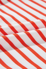 Orange Stripe Drop Shoulder Crew Neck Loose Sweatshirt Sweatshirts & Hoodies JT's Designer Fashion