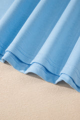 Myosotis V Neck Drop Shoulder Tee and Patchwork Drawstring Elastic Waistband Shorts Set Short Sets JT's Designer Fashion