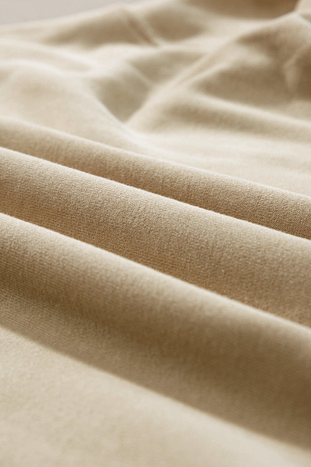 Parchment Solid Loose Crew Neck Fleece Sweatshirt Sweatshirts & Hoodies JT's Designer Fashion
