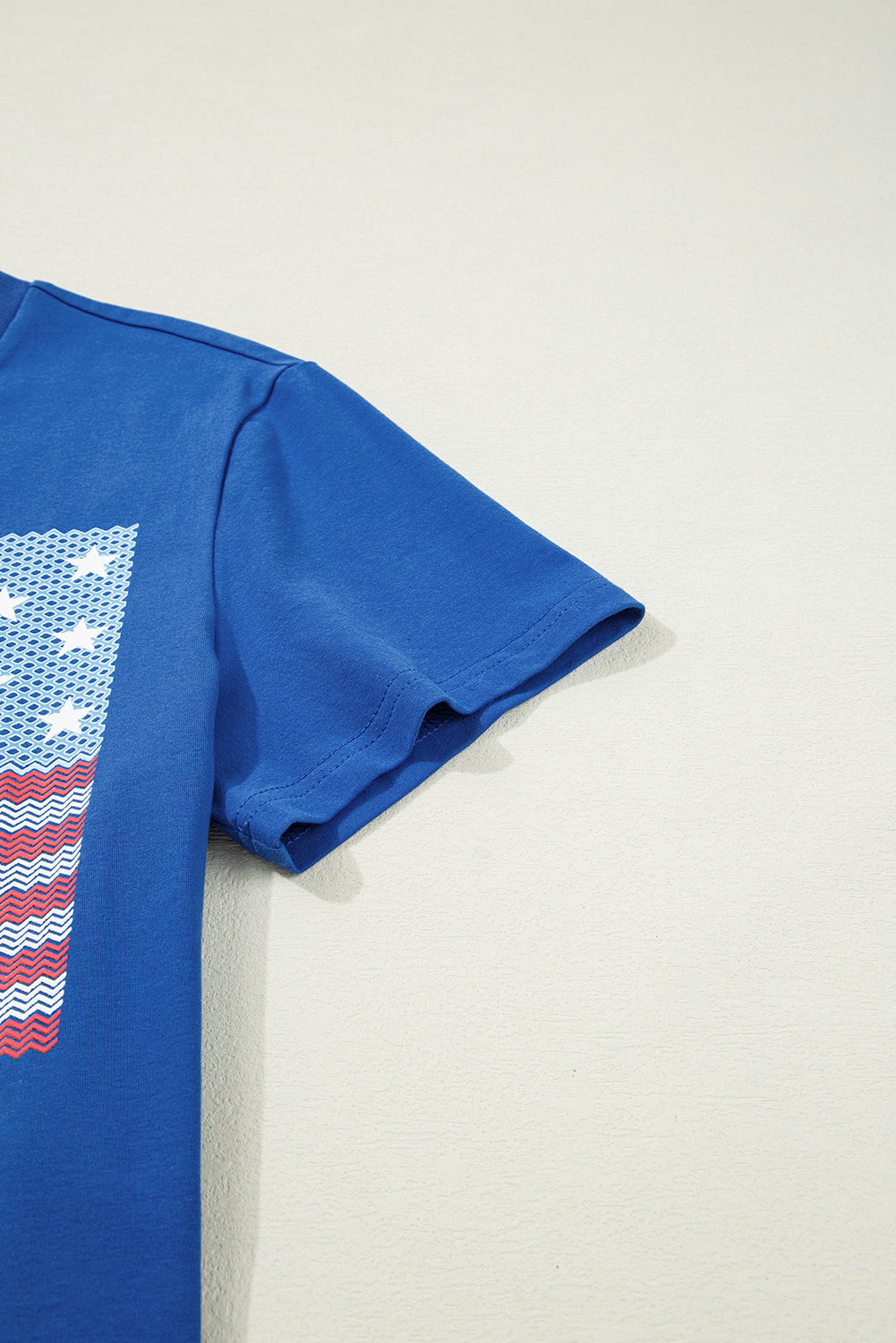 Real Teal American Flag Pattern Crewneck Tee Graphic Tees JT's Designer Fashion