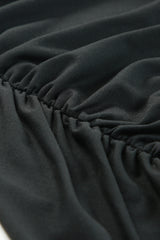 Black One-shoulder Short Sleeve Ruched Bodycon Dress Bodycon Dresses JT's Designer Fashion