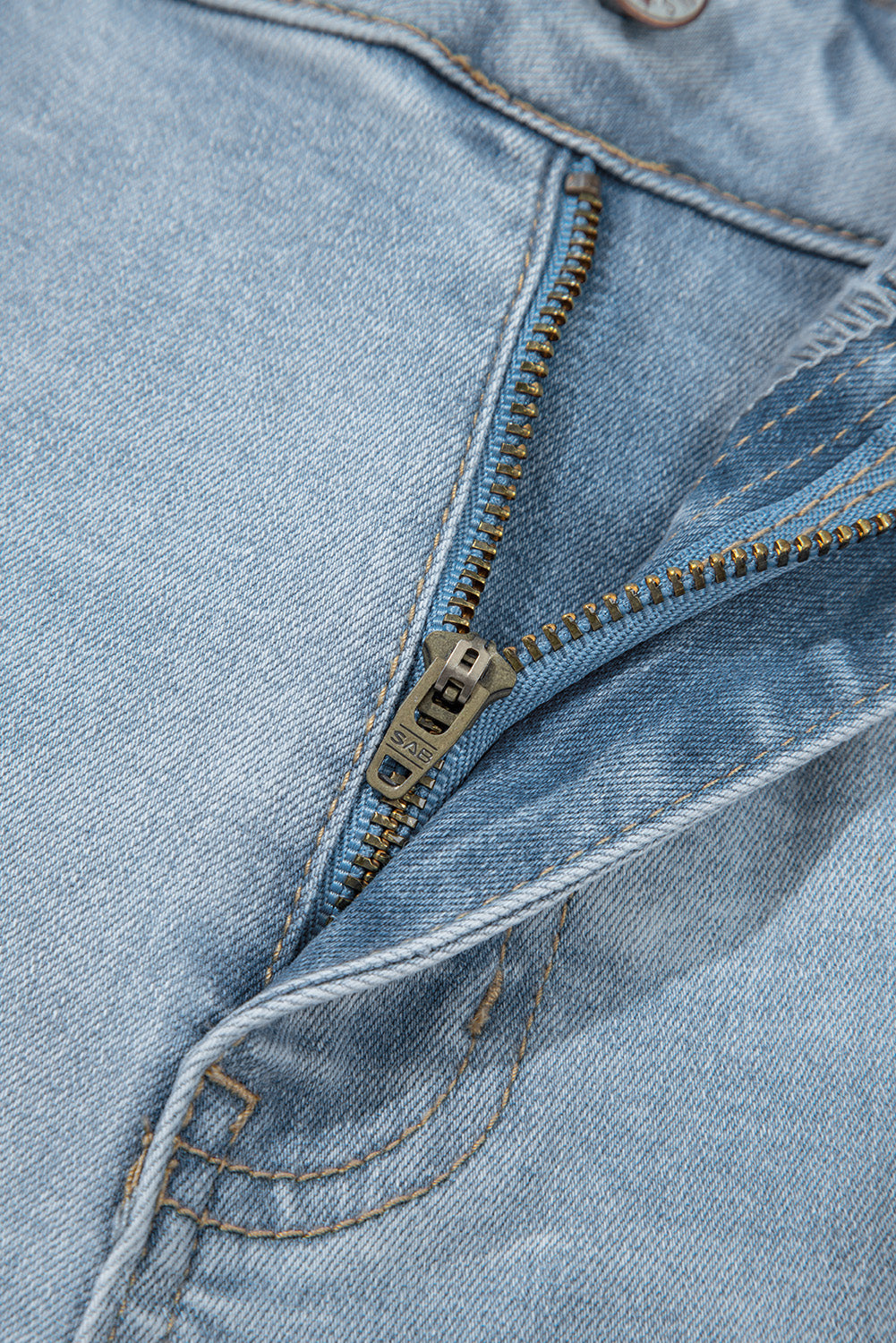Beau Blue Mid Rise Ankle-Length Distressed Skinny Jeans Jeans JT's Designer Fashion