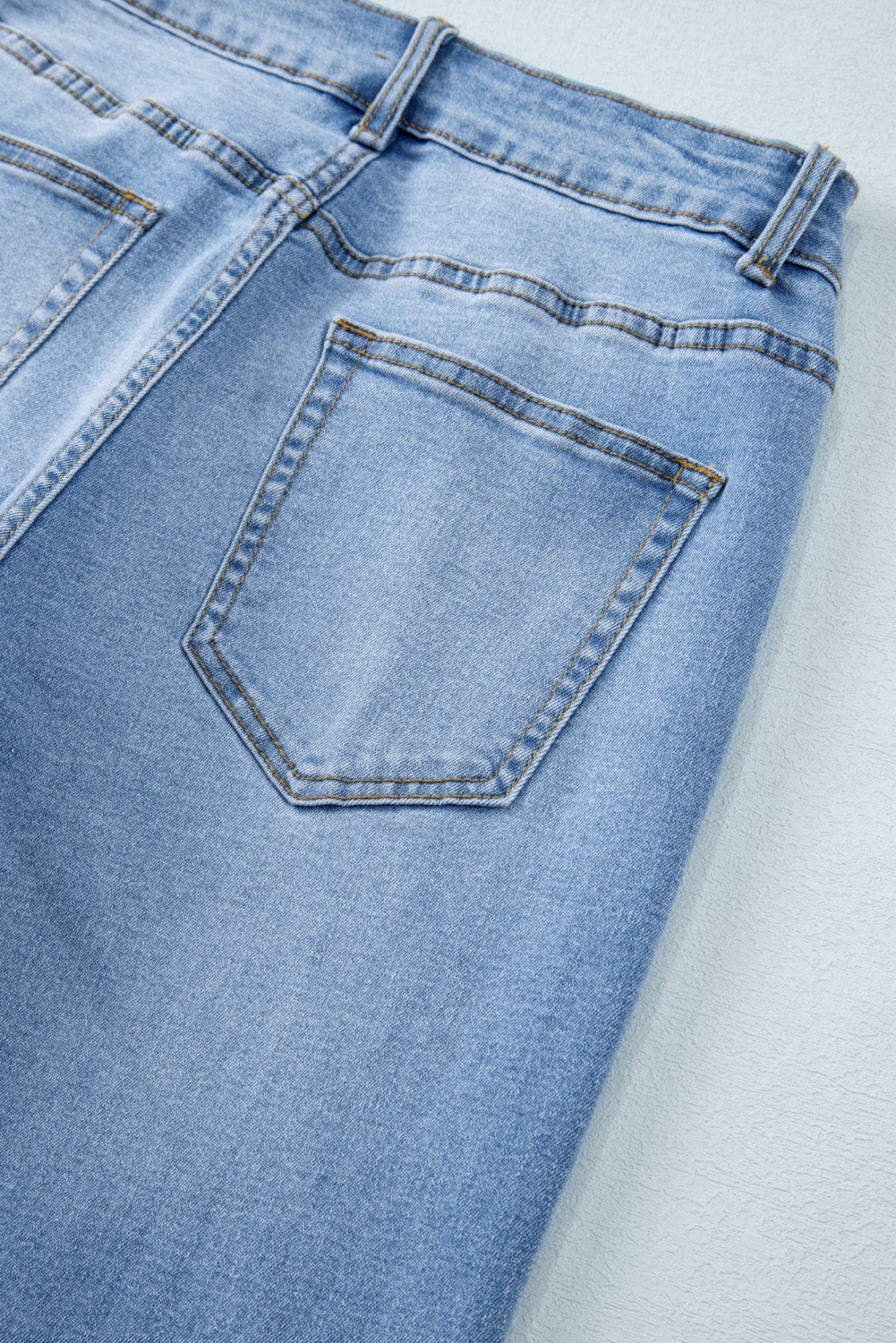 Dusk Blue Raw Hem Straight Leg Loose High Waist Jeans Jeans JT's Designer Fashion