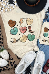 Khaki Western Fashion Valentine Graphic T-shirt Graphic Tees JT's Designer Fashion