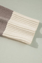 Simply Taupe Colorblock Loose Pullover Sweater Sweaters JT's Designer Fashion