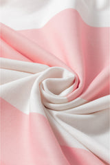 Light Pink Colorblock Striped Drop Shoulder Long Sleeve Top Long Sleeve Tops JT's Designer Fashion