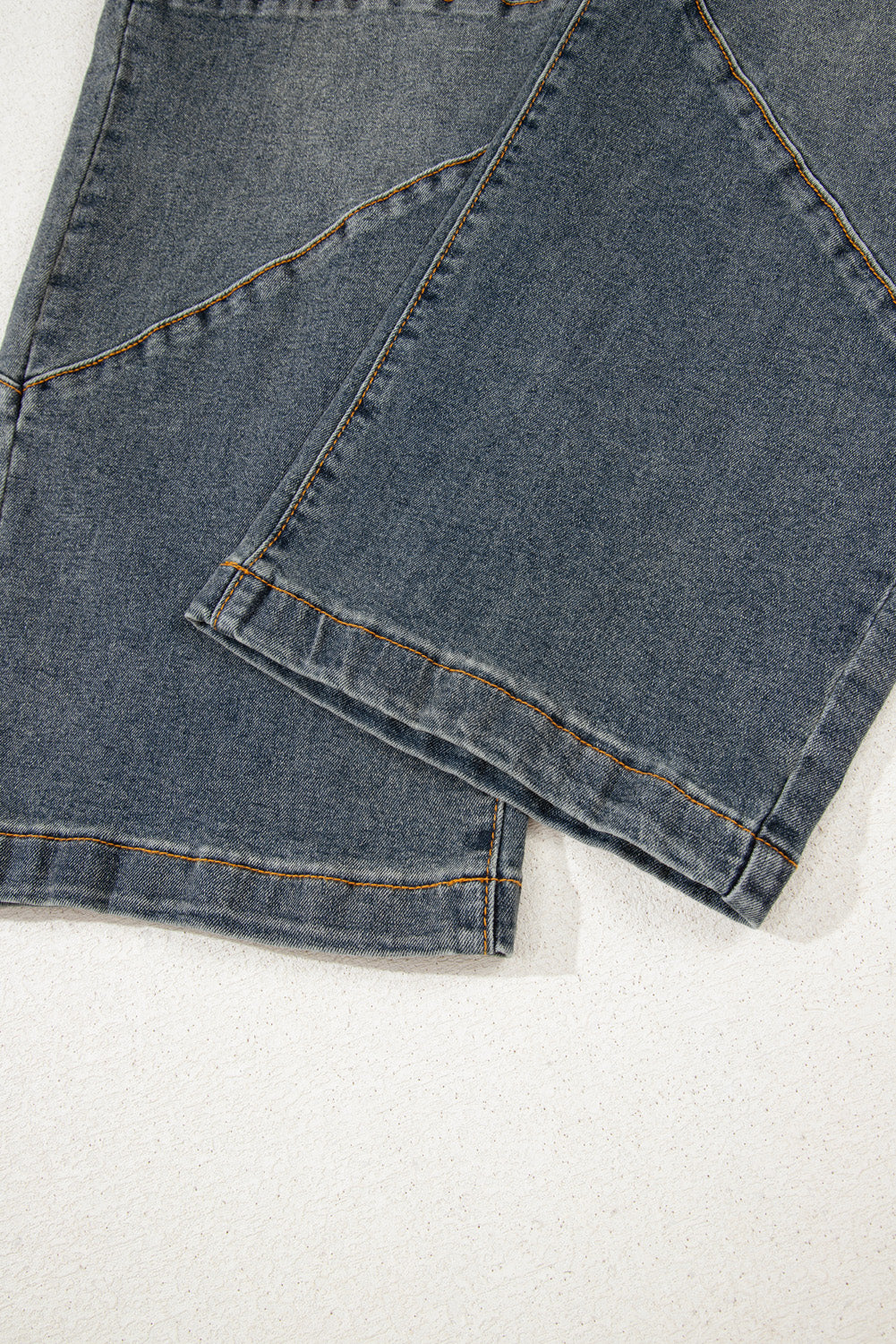 Sail Blue Exposed Stitching Loose Straight High Waist Jeans Jeans JT's Designer Fashion