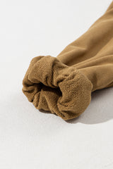 Brown Solid Kangaroo Pocket Half Zipper Oversized Hoodie Sweatshirts & Hoodies JT's Designer Fashion