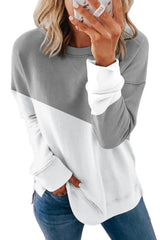 Patchwork Dropped Shoulder Sweatshirt Sweatshirts & Hoodies JT's Designer Fashion
