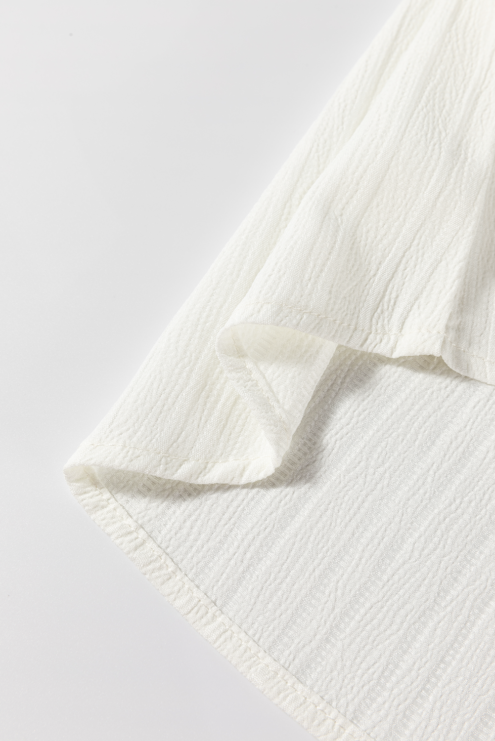 White Textured Colorblock V Neck Elegant Blouse Blouses & Shirts JT's Designer Fashion