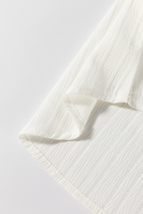 White Textured Colorblock V Neck Elegant Blouse Blouses & Shirts JT's Designer Fashion