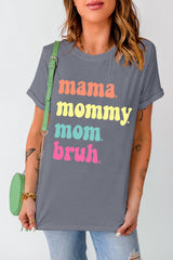 Gray mama mommy mom bruh Crew Neck Graphic Tee Graphic Tees JT's Designer Fashion