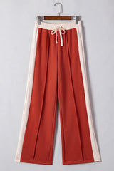 Flamingo Color Block Drawstring High Waist Wide Leg Pants Pants & Culotte JT's Designer Fashion