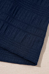 Dirty blue Textured Square Neck Top and Shirred High Waist Shorts Set Short Sets JT's Designer Fashion