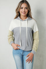 Gray Colorblock Patchwork Pullover Hoodie Sweatshirts & Hoodies JT's Designer Fashion