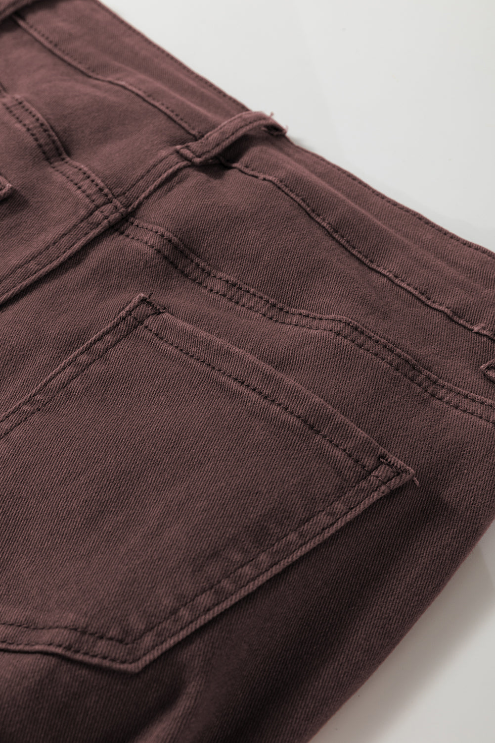 Coffee Loose Straight High Waist Solid Color Jeans Jeans JT's Designer Fashion